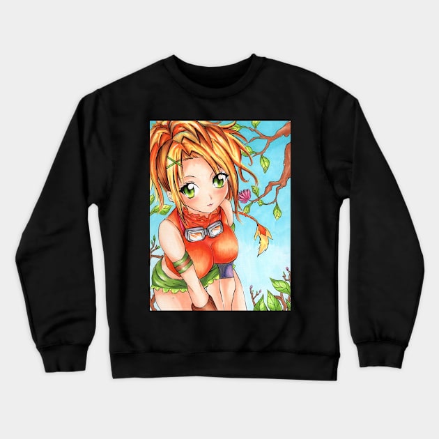 Final Fantasy Rikku Drawing Crewneck Sweatshirt by moonphiredesign